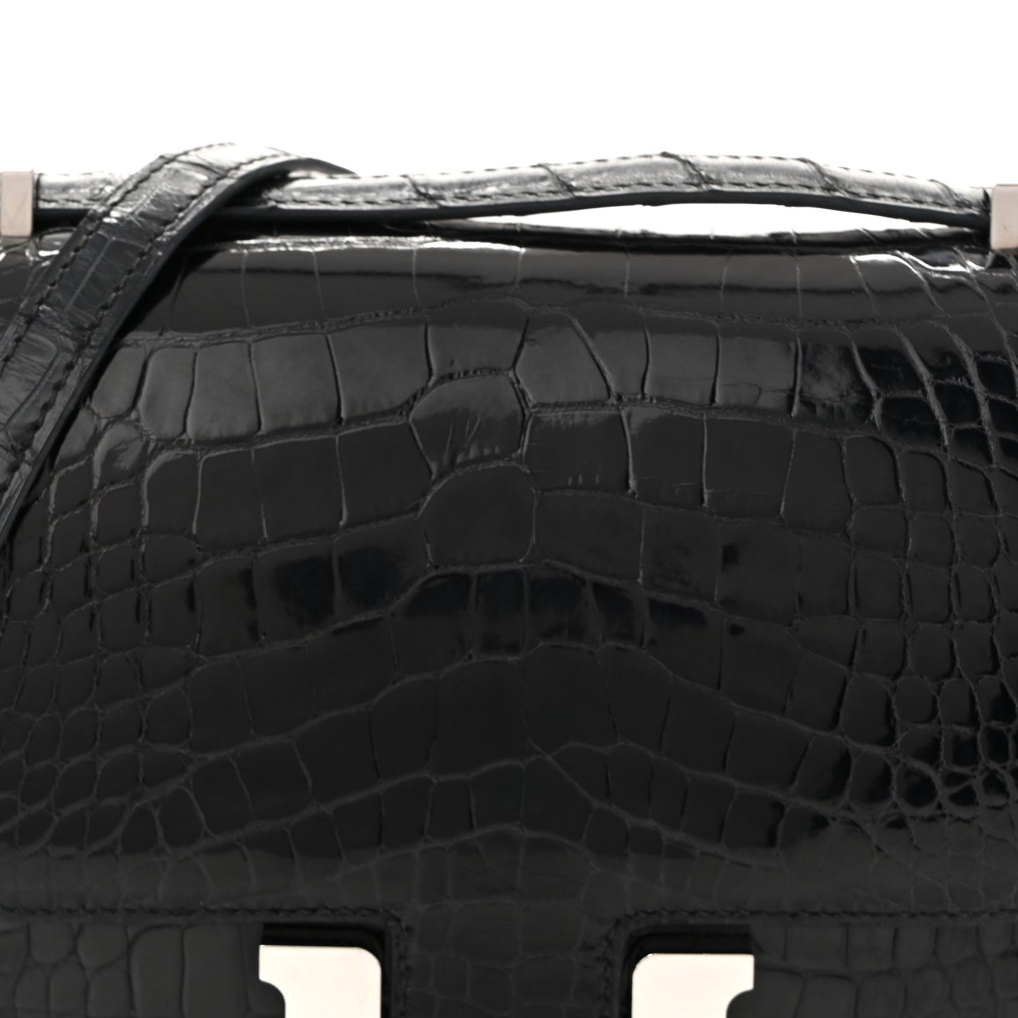 Shiny Alligator Constance 18 Black
