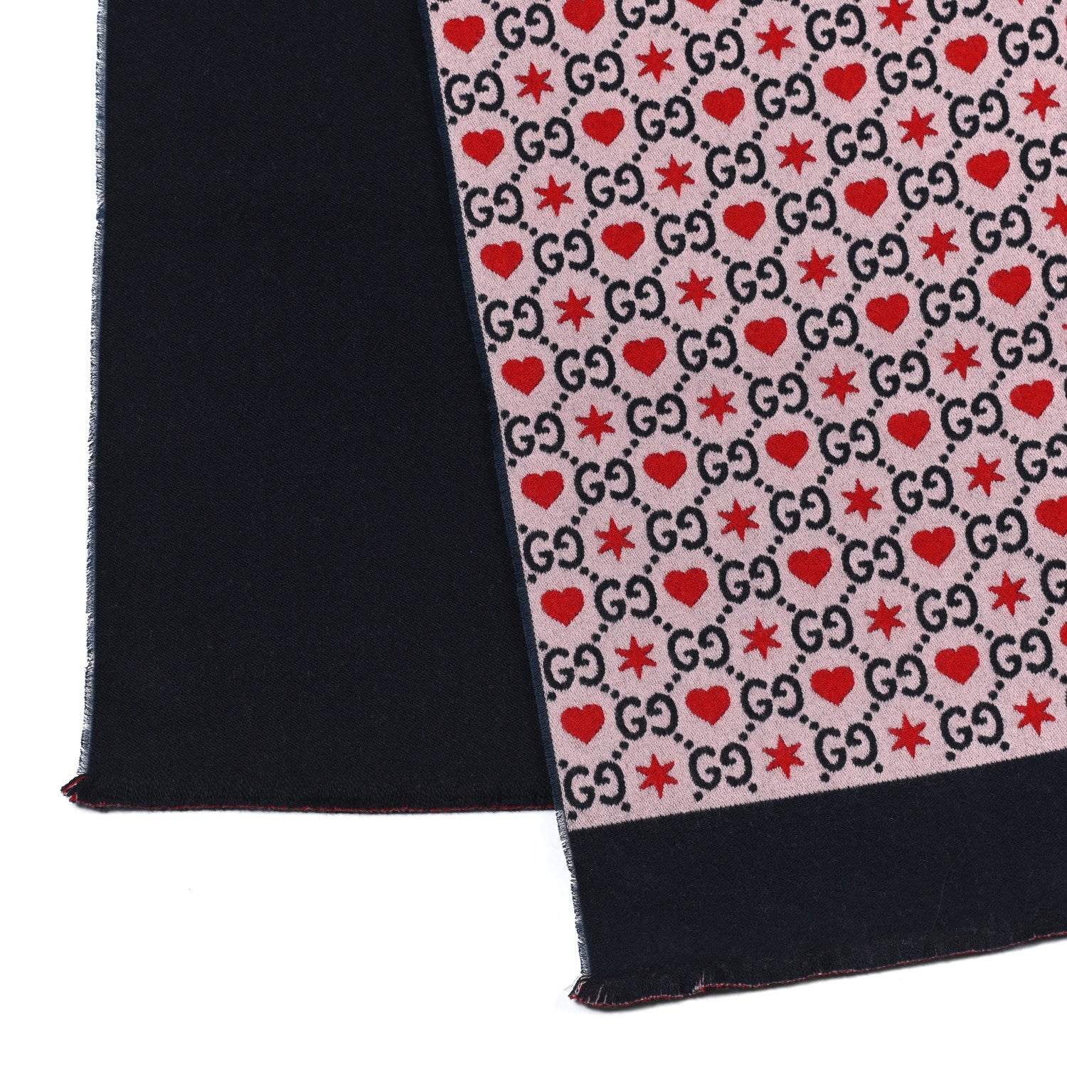 Gucci Wool Cotton GG Monogram MHerry Scarf Violet Pink 3 of 5