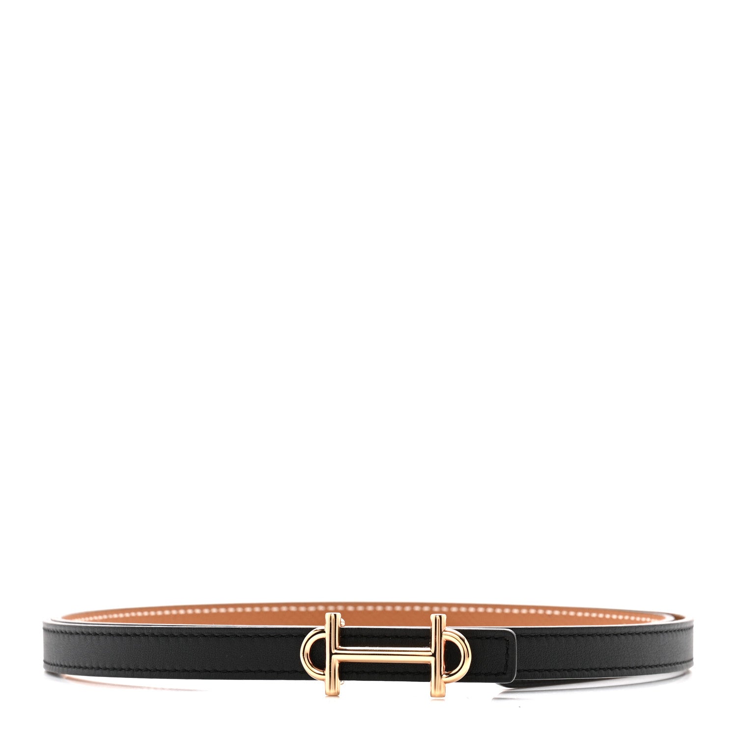 Hermes Swift Epsom 13mm Gamma Belt 95 38 Black Gold 1 of 6