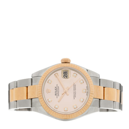 Rolex Stainless Steel 18K Everose Gold Diamond 31mm Oyster Perpetual Datejust Watch Silver 178271 2 of 5