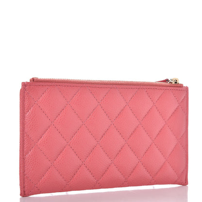 Chanel Iridescent Caviar Quilted Classic Zip Pouch Pink 3 of 9