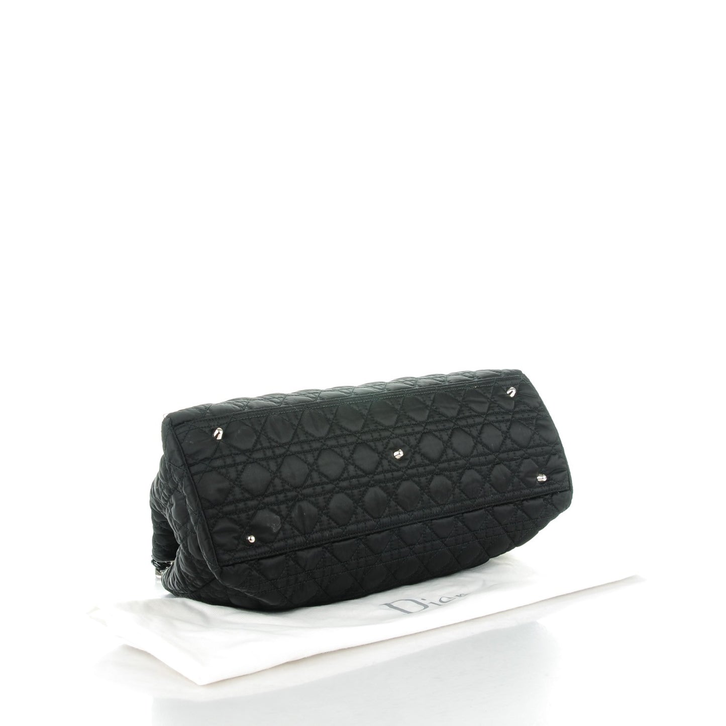 Satin Cannage Charming Lock Flap Shoulder Bag Black