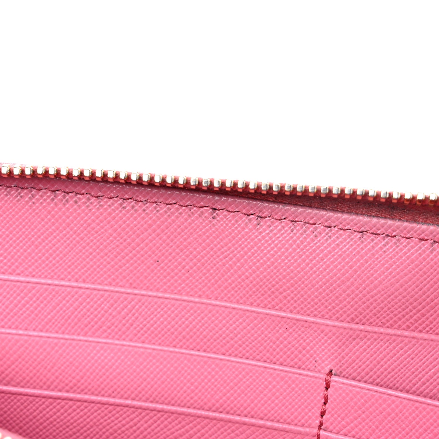 Prada Saffiano Metal Zip Around Wallet Geranio 16 of 23