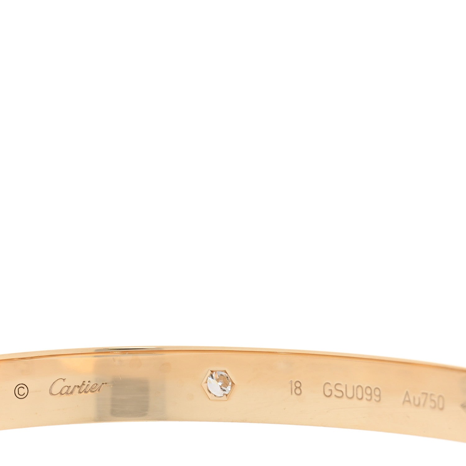 Cartier 18K Yellow Gold 4 Diamond LOVE Bracelet 3 of 7
