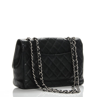 Chanel Caviar Quilted Jumbo Single Flap Black 3 of 8