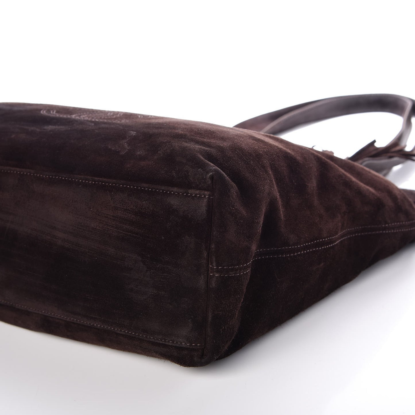 Suede CC Tassel Shoulder Bag Brown