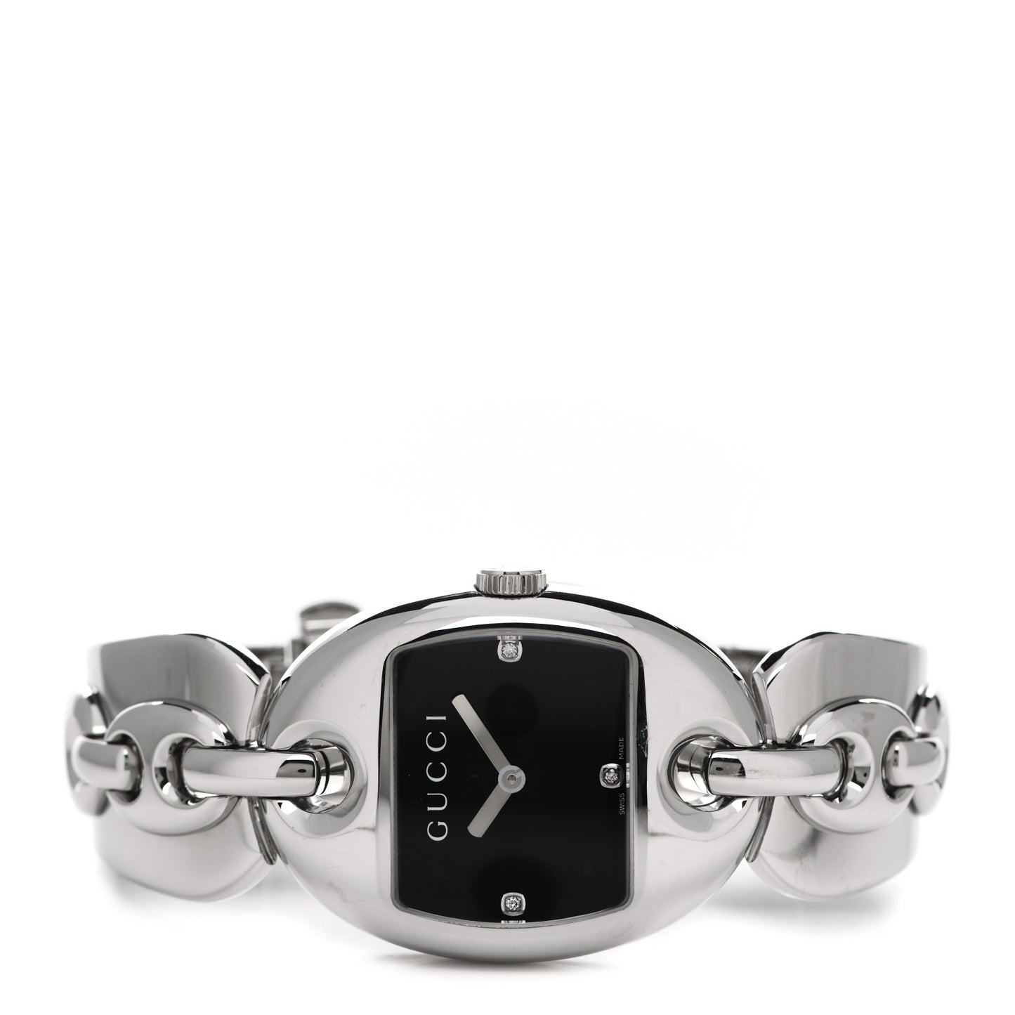 Stainless Steel Diamond 32mm Marina Quartz Watch Black