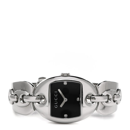Gucci Stainless Steel Diamond 32mm Marina Quartz Watch Black 2 of 5