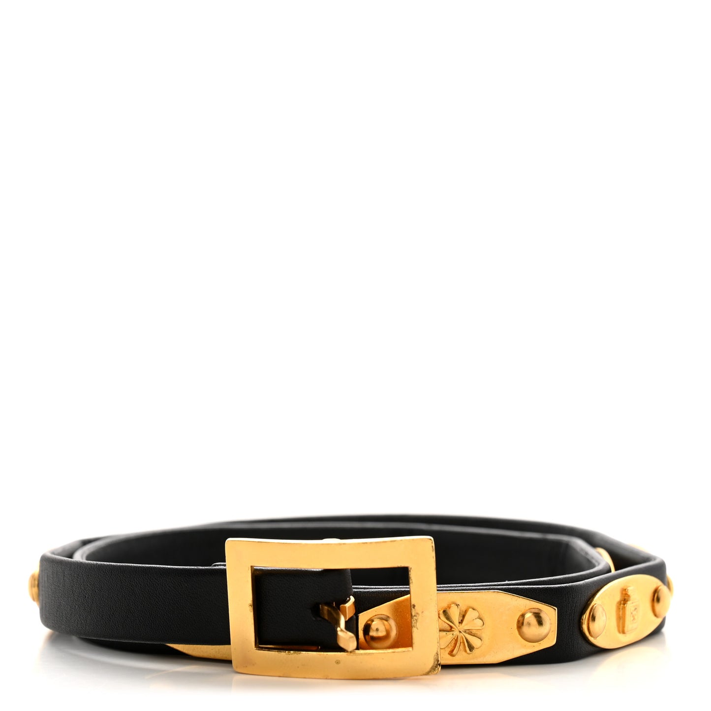 Metal Lambskin Clover Belt 70 28 Gold
