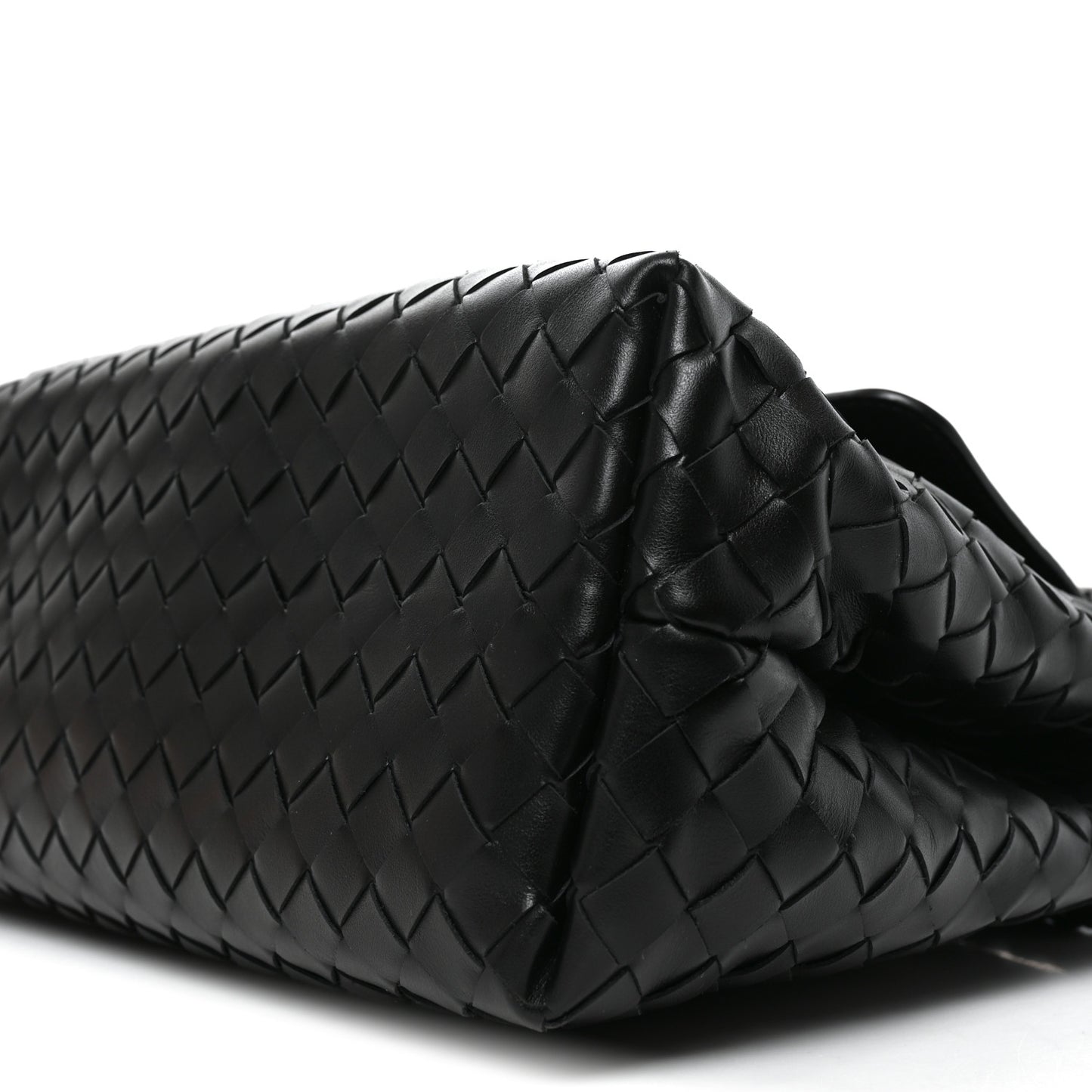 Grained Calfskin Intrecciato Andiamo Messenger Bag Black