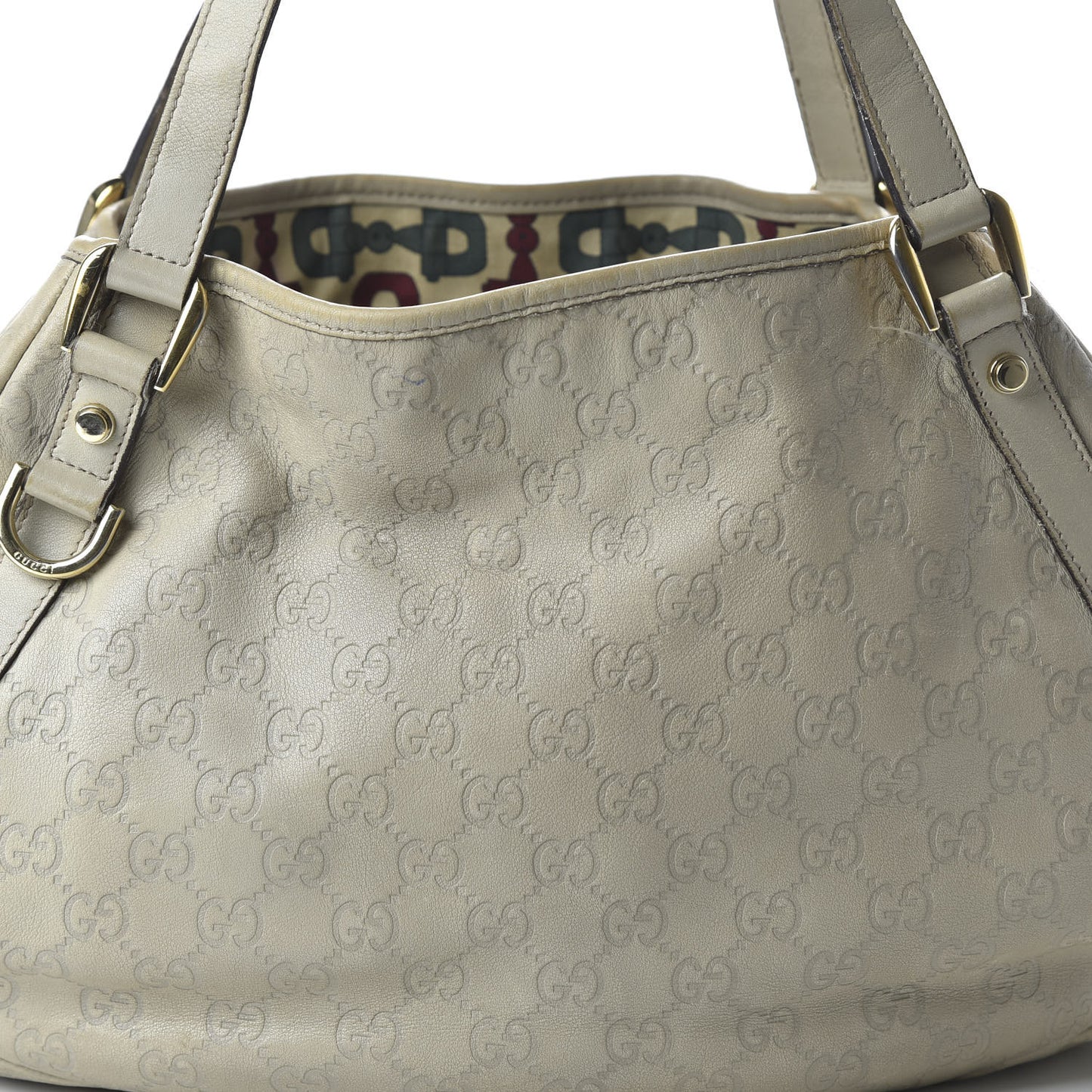 Guccissima Medium Abbey Shoulder Bag Off White