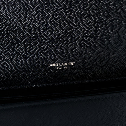 Saint Laurent Grain De Poudre Medium Classic Monogram Kate Satchel Black 6 of 11