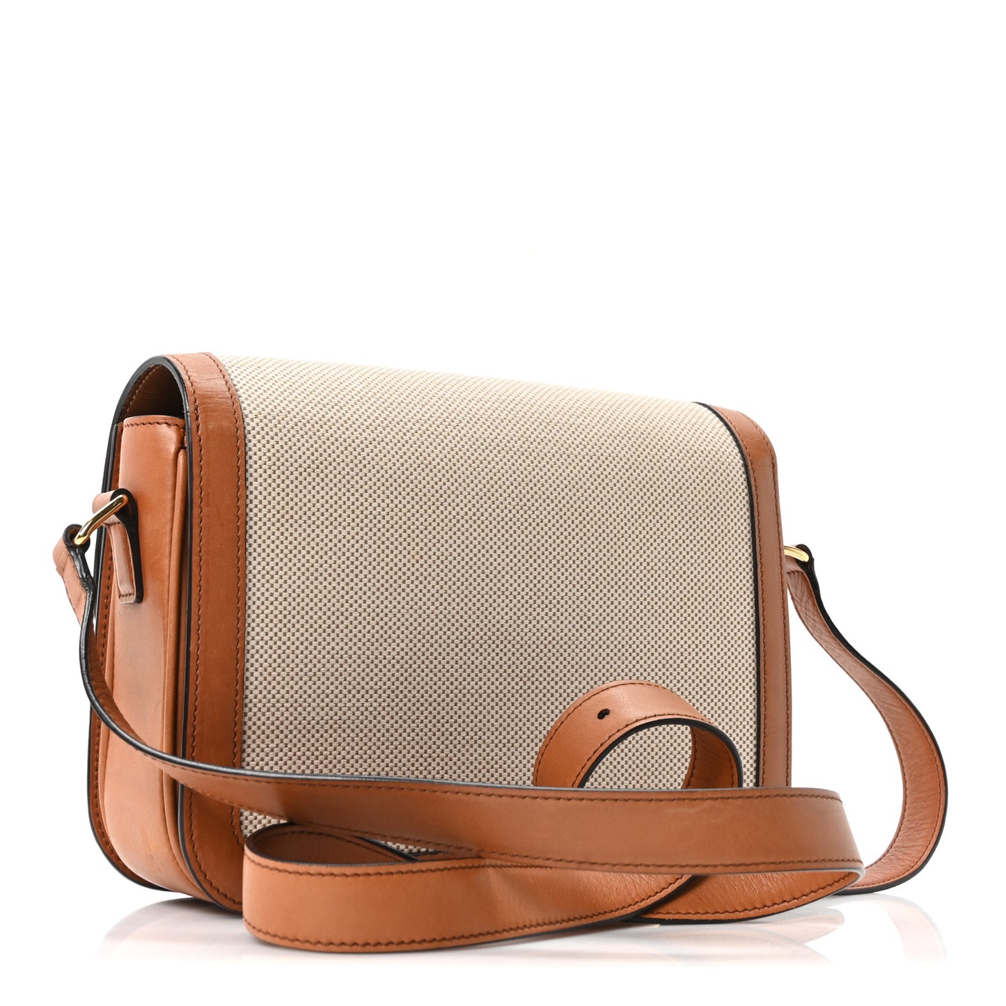 Textile Calfskin Classique Triomphe Bag Natural Tan