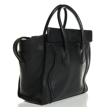 Celine Drummed Calfskin Mini Luggage Black 3 of 9
