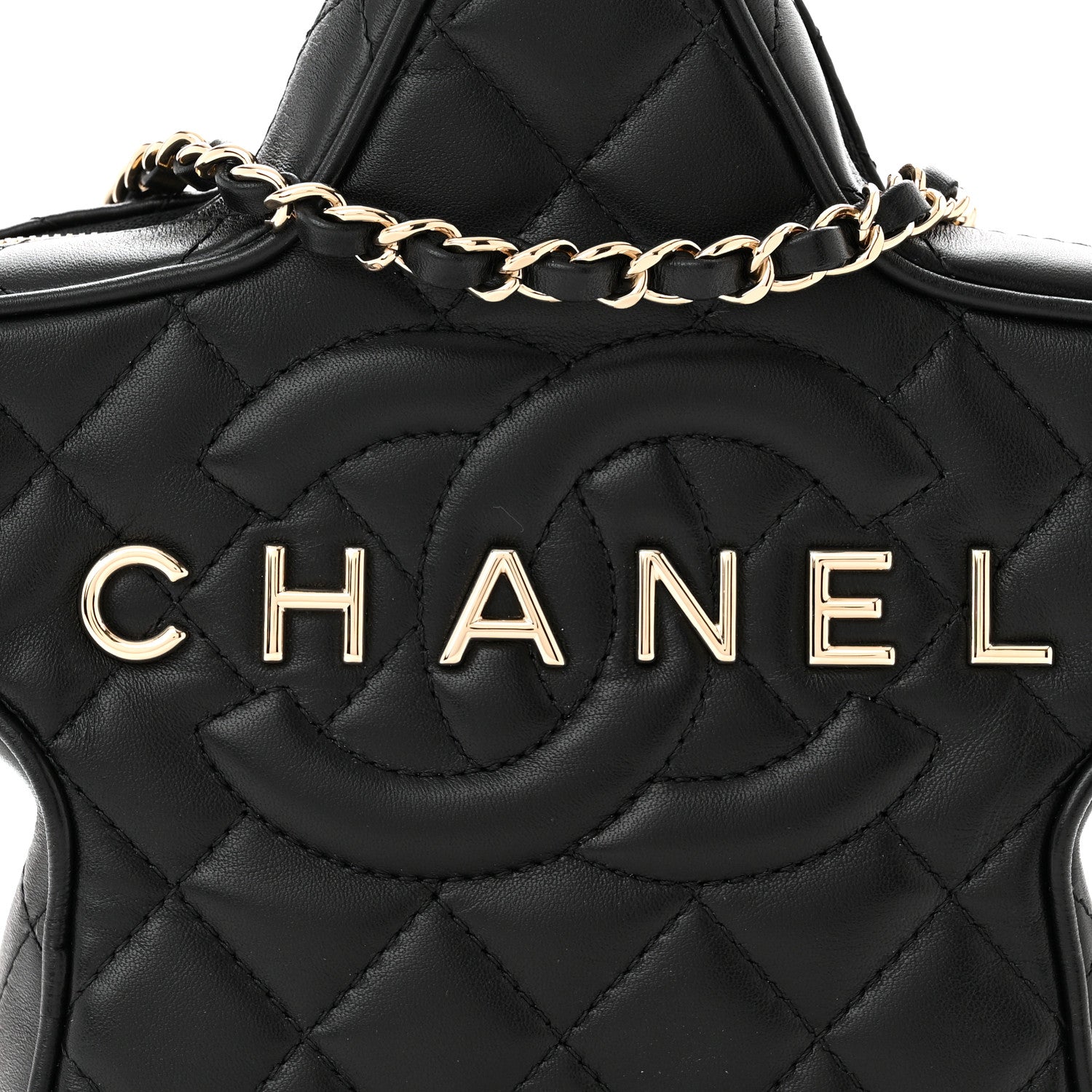Chanel Lambskin Quilted Walk of Fame Star Bag Black 8 of 11