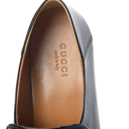 Gucci Goatskin Womens Horsebit Mid-Heel Loafers 36 Black 5 of 8