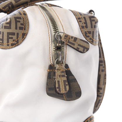 Fendi Canvas Zucca Zucchino Spalmati B Mix Tote White Mogano Panna 10 of 12