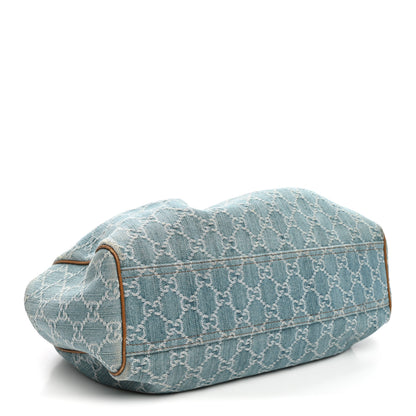 Gucci Denim Monogram Medium Sukey Tote Blue 4 of 12