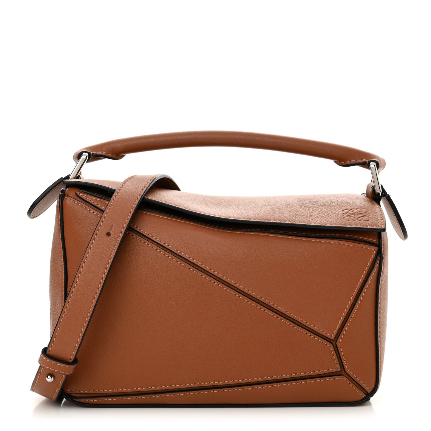 Grained Calfskin Small Puzzle Bag Tan