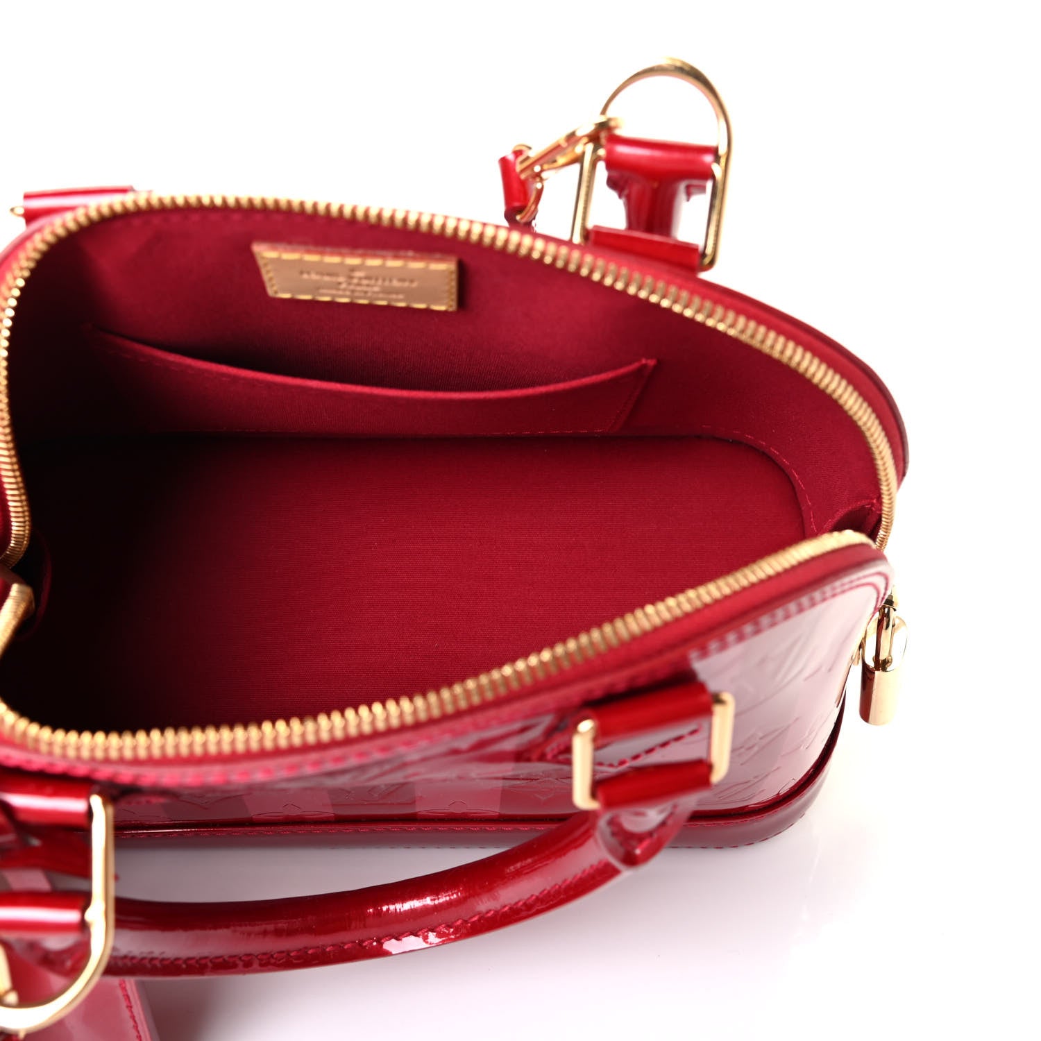 Louis Vuitton Vernis Rayures Alma BB Pomme D'Amour 4 of 4