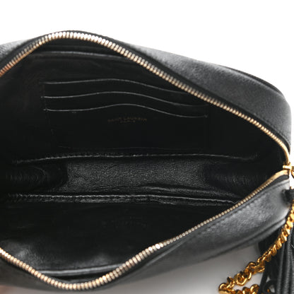 Saint Laurent Grain De Poudre Matelasse Monogram Mini Lou Camera Bag Black 5 of 12