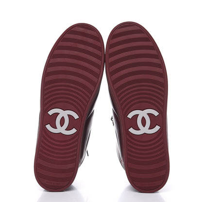 Chanel Lambskin Zipped Chain CC Sneakers 41 Burgundy 6 of 10