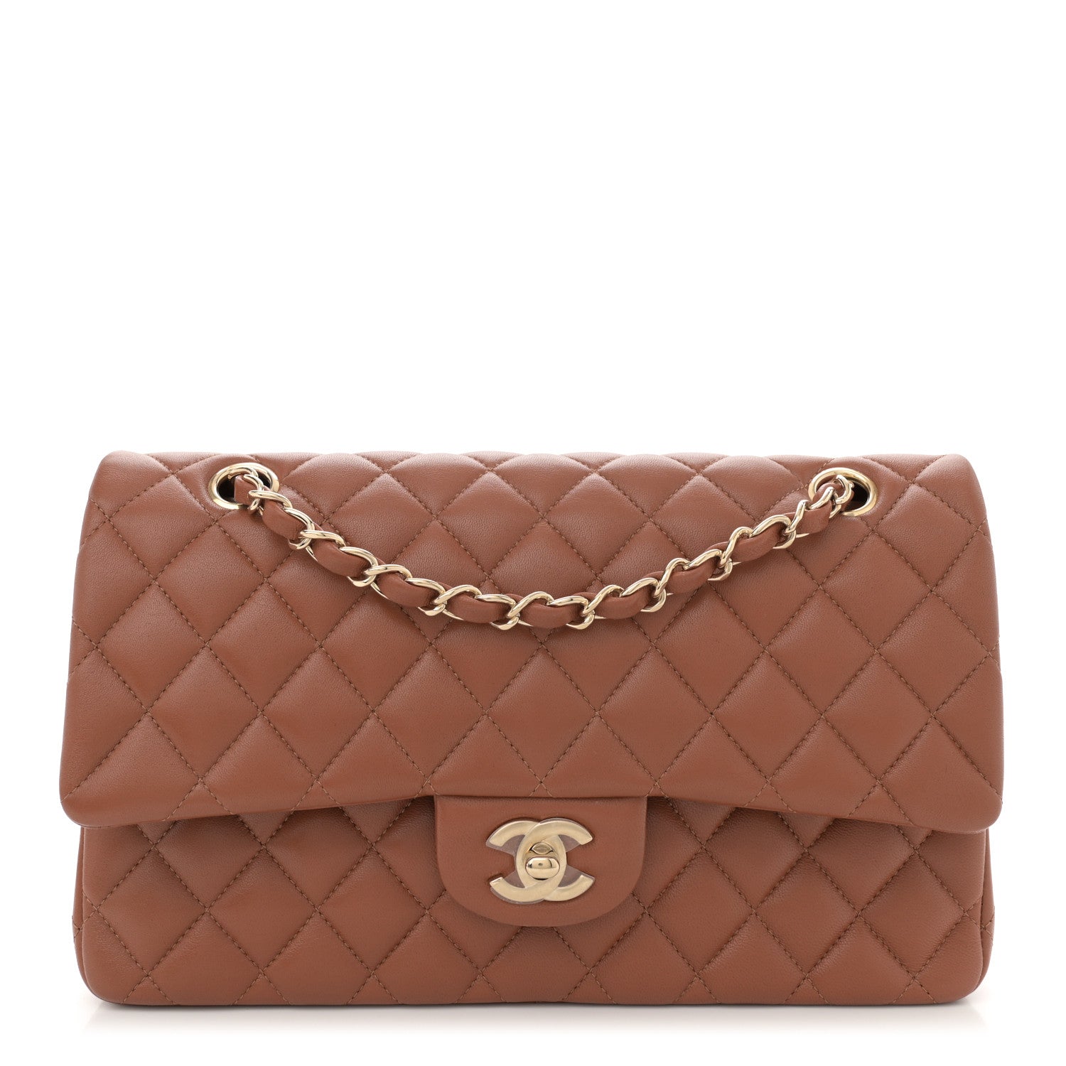 Chanel Lambskin Quilted Medium Double Flap Brown 1 of 11