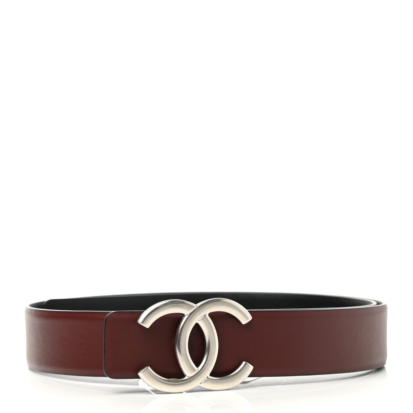Calfskin CC Reversible Belt 80 32 Black Burgundy