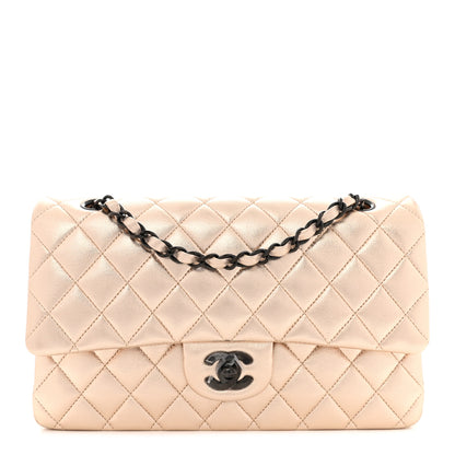 Chanel Metallic Lambskin Quilted Medium Double Flap Gold Black 1 of 11