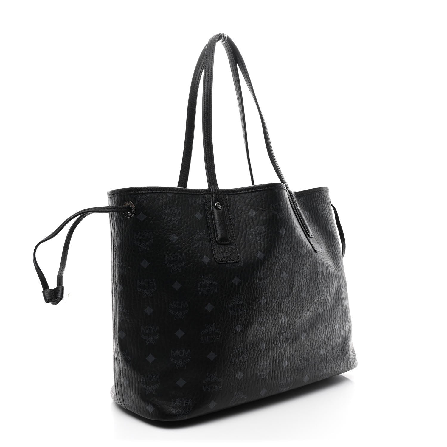 MCM Visetos Medium Liz Reversible Shopper Tote Black 4 of 16