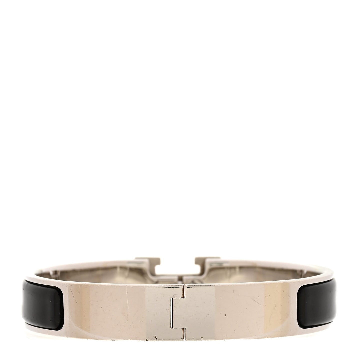 Enamel Narrow Clic Clac Bracelet GM Black