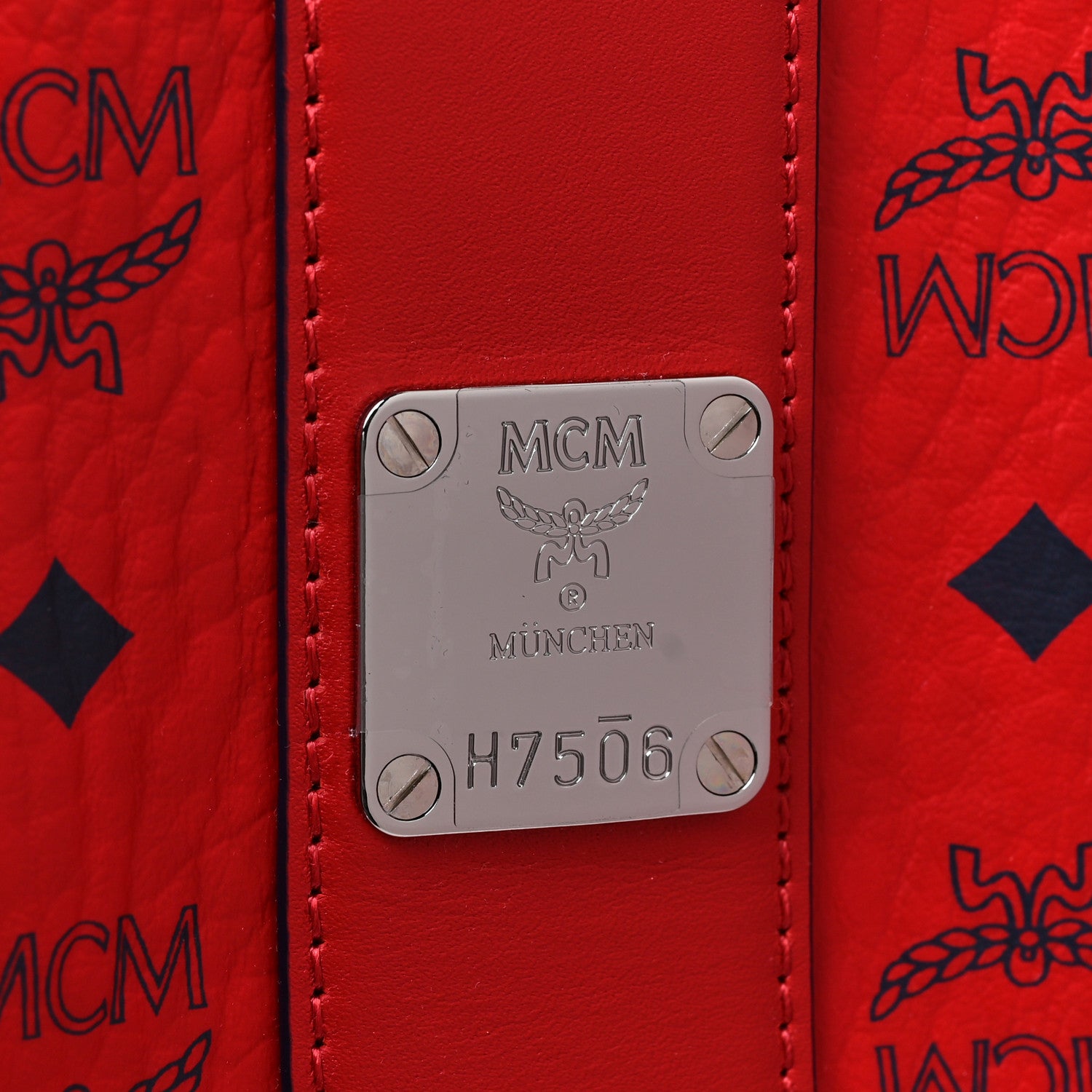 MCM Visetos Large Liz Reversible Shopper Tote Ruby Red 8 of 17