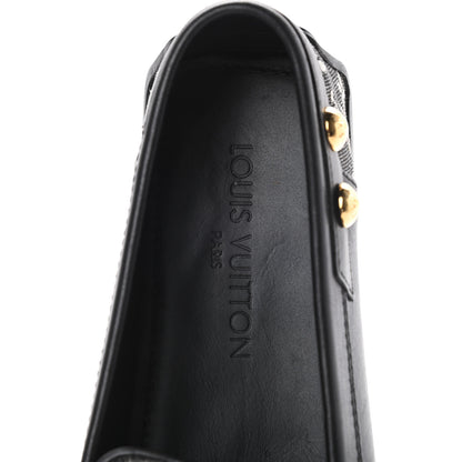 Louis Vuitton Calfskin Mini Lin Loafers 37 Black 9 of 11