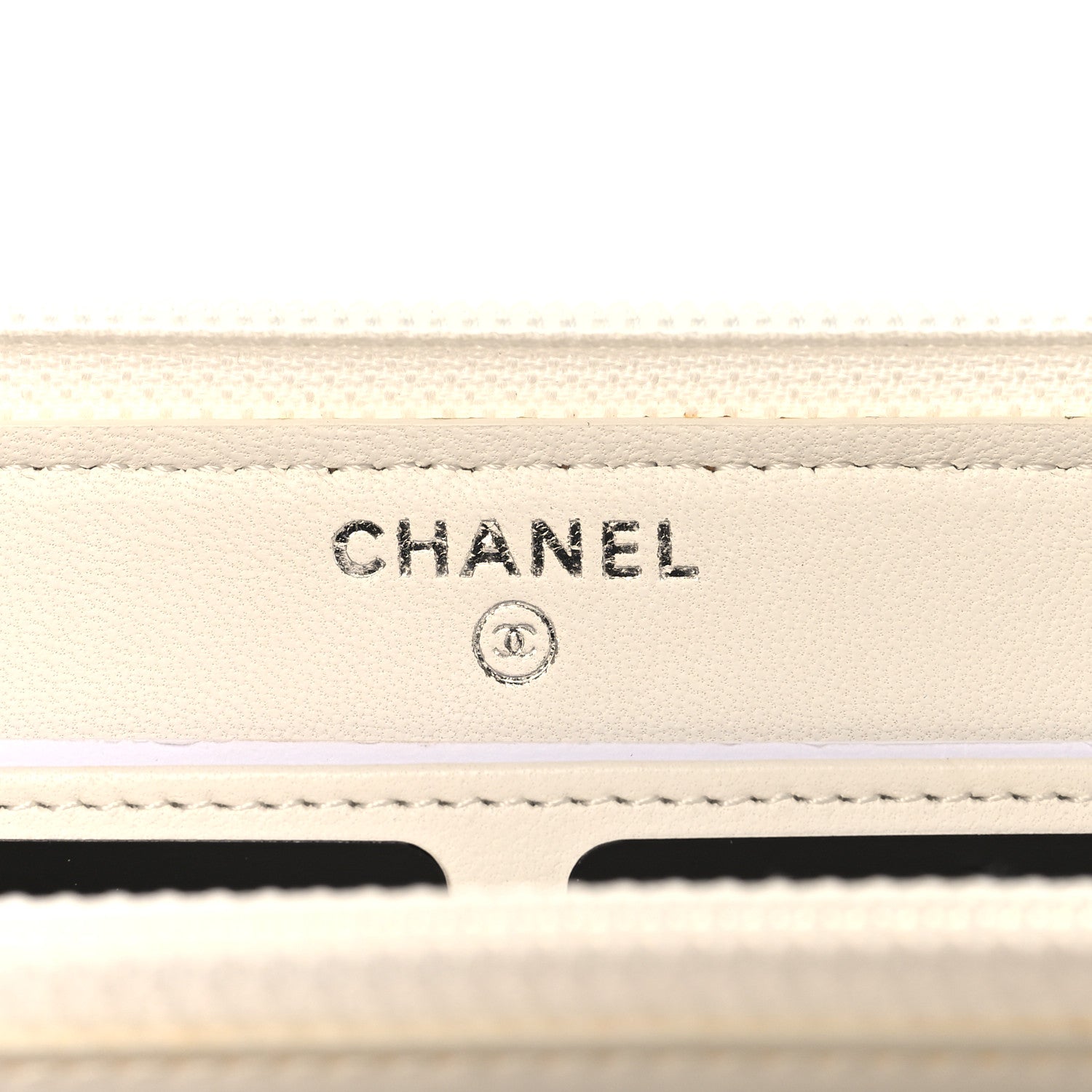 Chanel Tweed Coating Quilted Zip Around Wallet  White 6 of 8