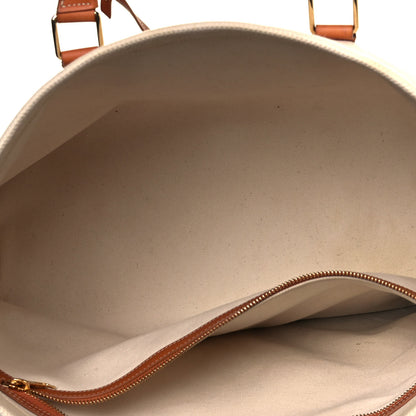 Celine Canvas Calfskin Horizontal Cabas Natural Tan 4 of 11