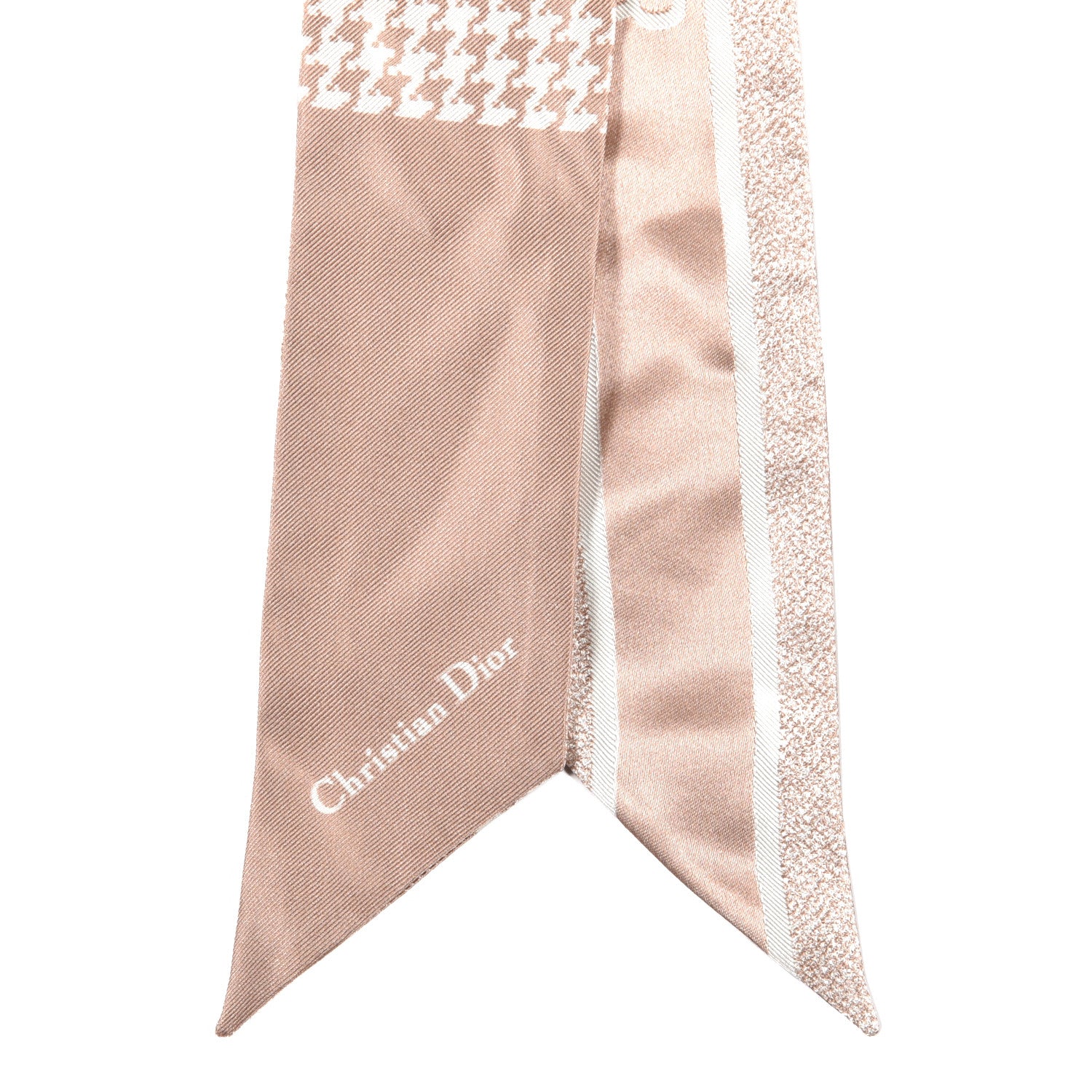 Christian Dior Silk Houndstooth 30 Montaigne Mitzah Scarf Rose Des Vents 2 of 3