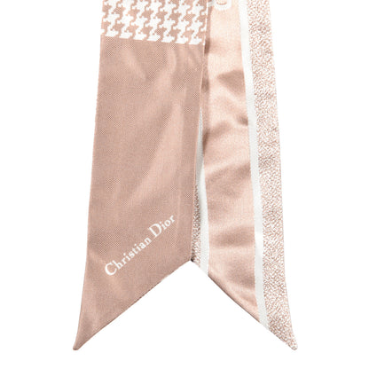 Christian Dior Silk Houndstooth 30 Montaigne Mitzah Scarf Rose Des Vents 2 of 3