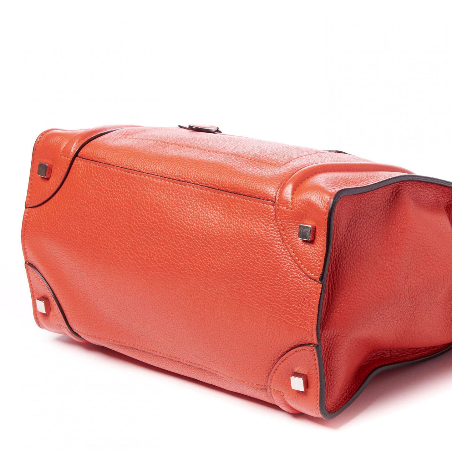 Drummed Calfskin Mini Luggage Vermillion