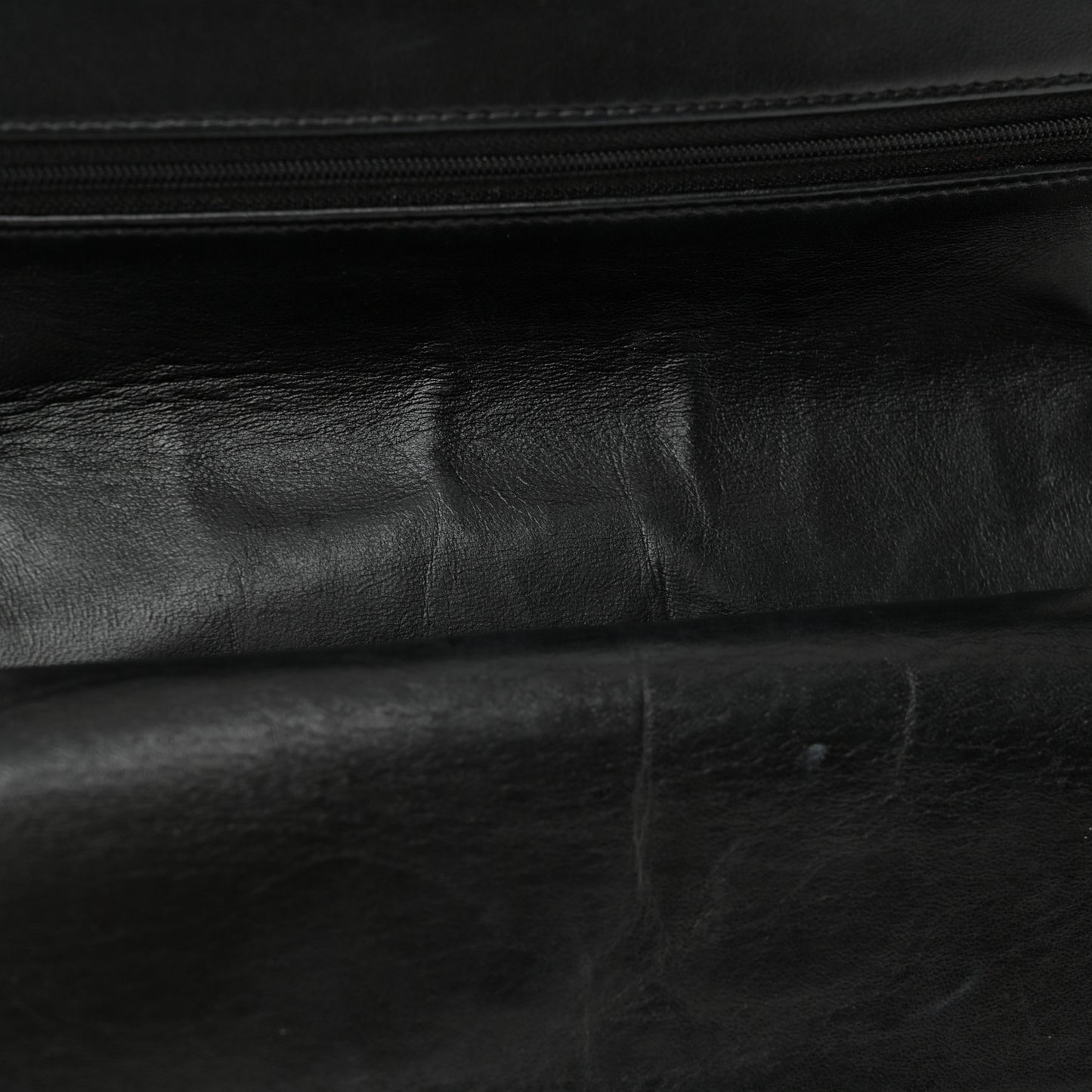 Patent Quilted Medium Double Flap Black