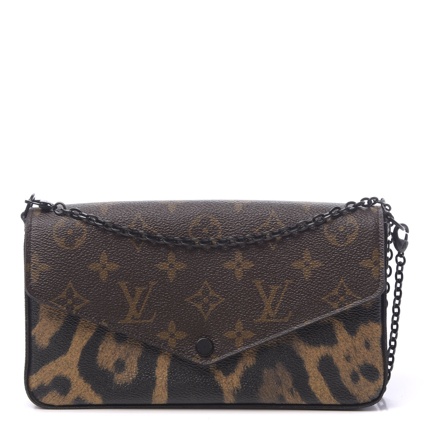Louis Vuitton Monogram Animal Print Pochette Felicie Chain Wallet 1 of 9