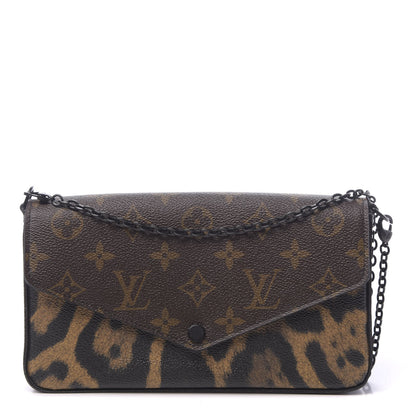 Louis Vuitton Monogram Animal Print Pochette Felicie Chain Wallet 1 of 9