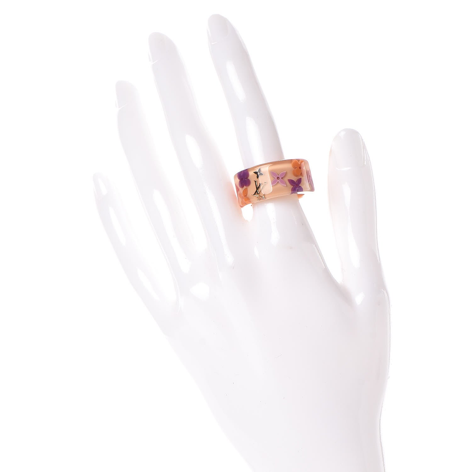 Louis Vuitton Resin Farandole Ring Large 8 Beige 2 of 5