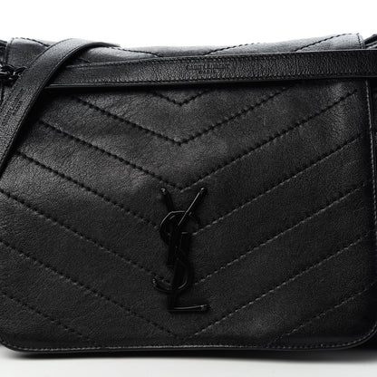 Saint Laurent Vintage Lambskin Chevron Monogram Medium Nolita Black 10 of 10