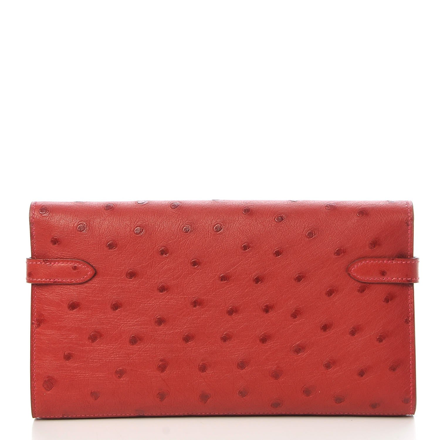 Hermes Ostrich Kelly Longue Wallet Rouge Vif 4 of 22