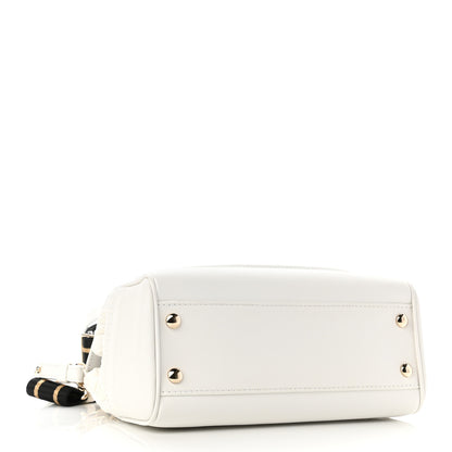 Versace Calfskin Embroidered Medium Baroque Palazzo Empire Bag White 4 of 10