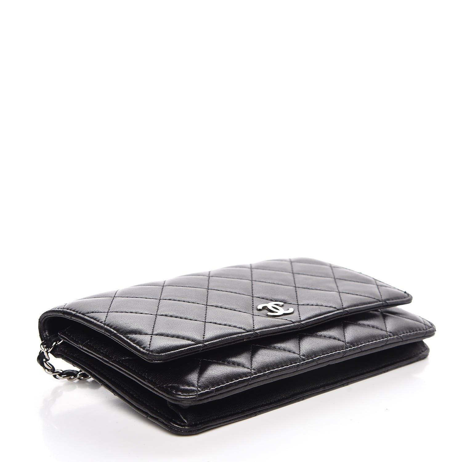 Chanel Lambskin Quilted Wallet On Chain WOC Black 4 of 15
