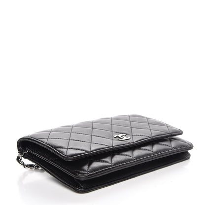 Chanel Lambskin Quilted Wallet On Chain WOC Black 4 of 15