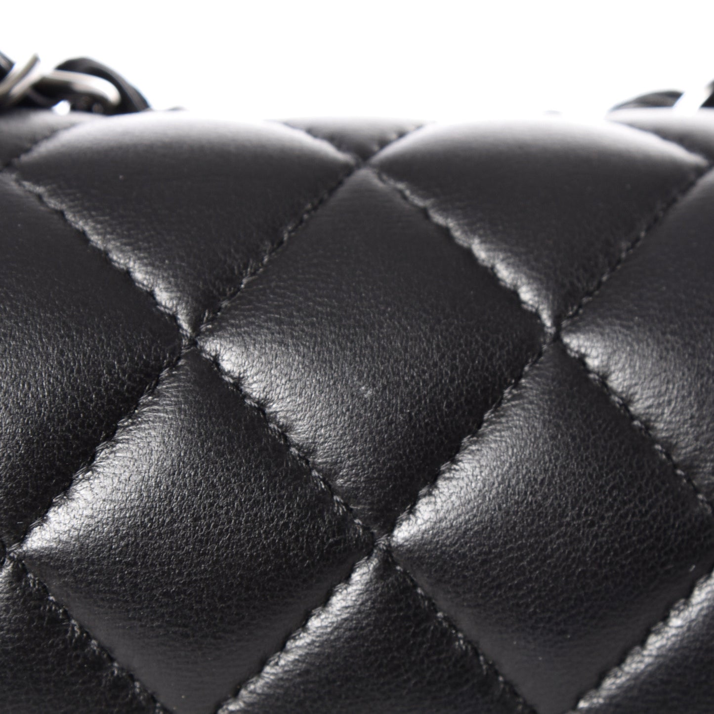 Lambskin Quilted Mini Rectangular Flap Black
