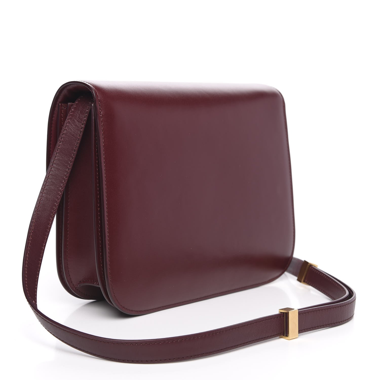 Celine Box Calfskin Medium Classic Box Flap Bag Burgundy 3 of 9