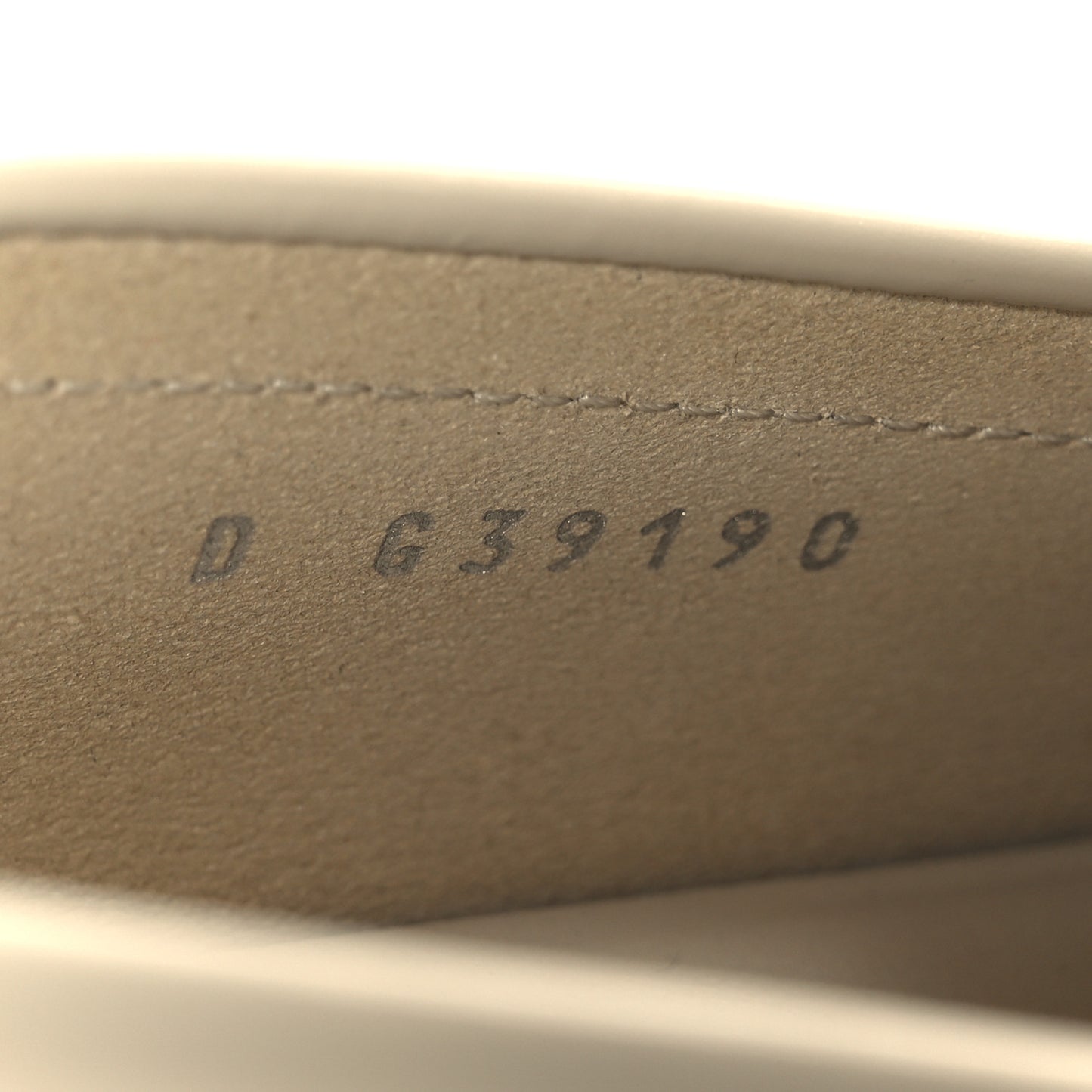 Shiny Calfskin Logo Loafers 38.5 Beige